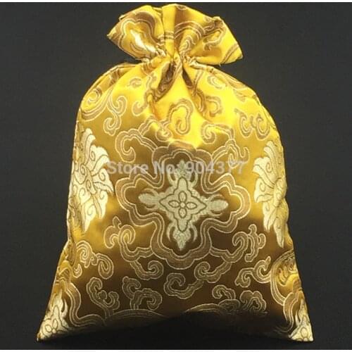 3 size 10pcs Extra Large Chinese Silk Brocade Pouches Drawstring Wedding Party Christmas Gift Bags Luxury Reusable Dust Cover