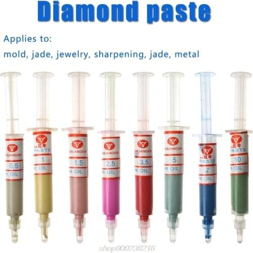 8Pcs Diamond Polishing Lapping Pastes Compound Syringes Set 0.5-10 Micron Tools J23 21 Dropshipping