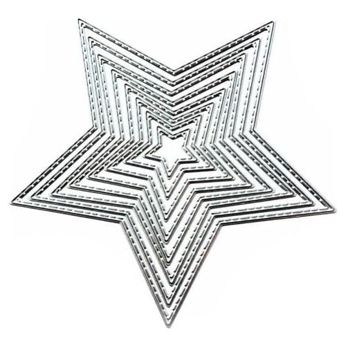 8pcs/set Basic Stars Cutting Dies Metal Scrapbooking Embossing Stencil Die Craft for DIY Cards Album Book Decoration