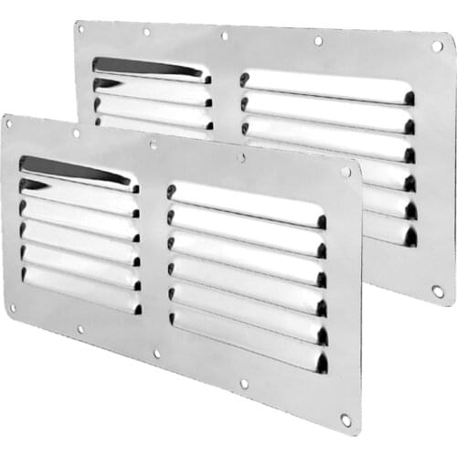2 pieces stainless steel air vent grille wall ducting cover ventilation louvre 4.53*9.13 inches