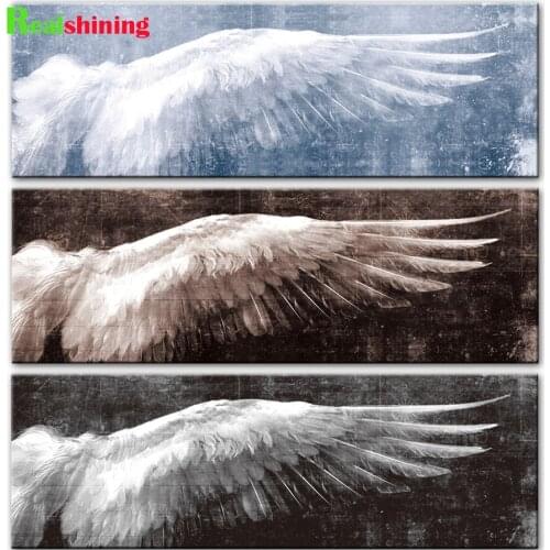 Large diamond painting white wings diamond painting cross stitch mosaic embroidery diamond round square Abstract art N1805