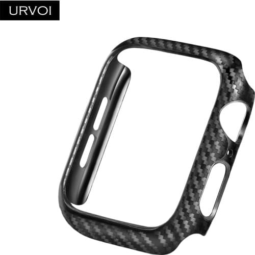 URVOI Cover for Apple Watch series 6 SE 5 432 Plastic bumper carbon fiber printing case protector for iWatch 38 42 40 44mm band