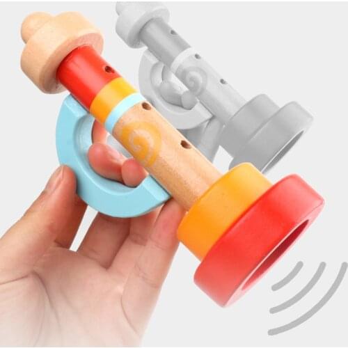 Baby Wooden Musical Instrument Trumpet Musical Instrument Toy Toys For Children Infant Early Childhood Educational Toys
