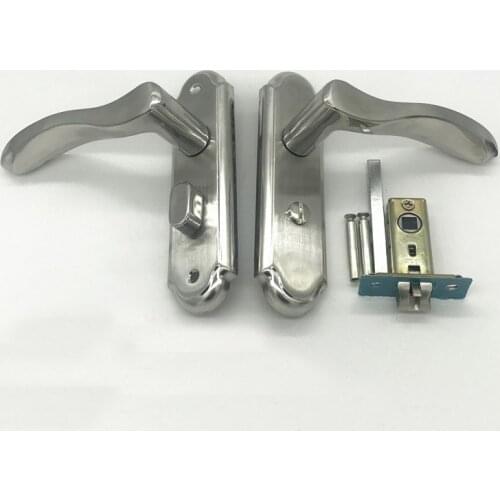 No-Key Stainless Steel Bathroom Door Bolt Lock Tongue Hole Distance 125mm Handle Thickening General Type