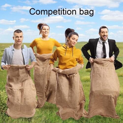 Burlap Durable Multi-use Linen Elastic Competition Bag Potato Sack Large Capacity Eco-friendly Imitation Linen