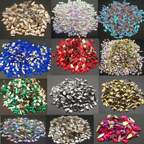Hot Sale Multi shape 100pcs/pack Nail Rhinestones Flatback Glass Crystals AB Nail Art Rhinestones For Decorations Design