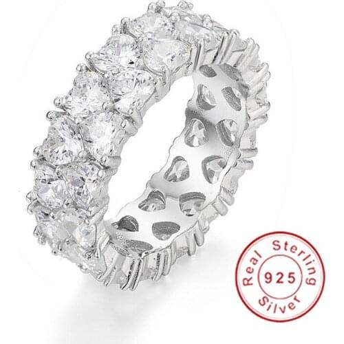 Fashion Brilliant 925 Sterling silver Heart Cut Olive Branch Big Cubic Zirconia Wedding Bands Ring For Women Jewelry Size 5-10