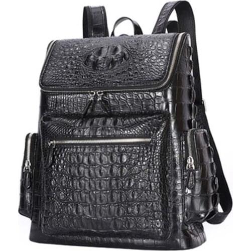 Fenzunxing men backpack leisure men crocodile backpack fashion two shoulder bag Men and women general neutral new