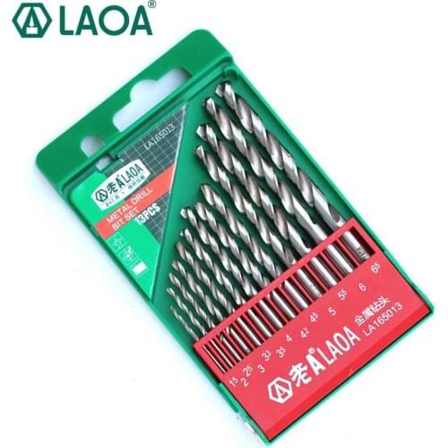 LAOA 7/13/24pcs High Speed Steel Twist Drills Set M2 Stainless Steel Sharp and Durable Drill Bits for Metal 6542HSS Metal Drill