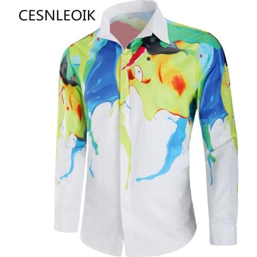 New Mens Long Sleeve Hawaiian Shirt Summer Style Cotton Floral Men Casual Beach Hawaii Shirts C68