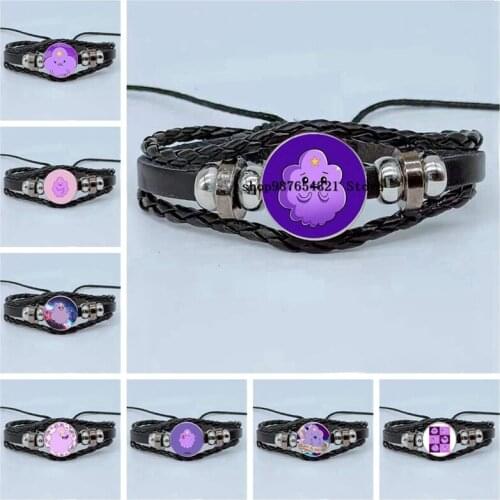 New space princess bracelet, glass cabochon bracelet, multi-layer braided leather bracelet jewelry