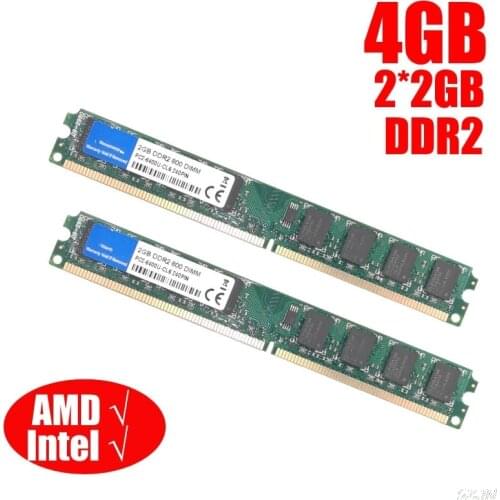 DIMM DDR2 800Mhz 4GB(2GB*2Pieces) PC2-6400U memory for Desktop RAM good quality and High Compatible