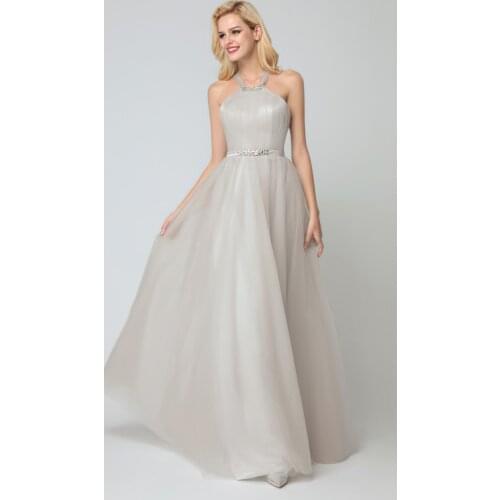 Prom Sage bridesmaid dresses new tulle sexy V neck A Line bohemian style wedding guest dress Floor-Length vestido madrinha