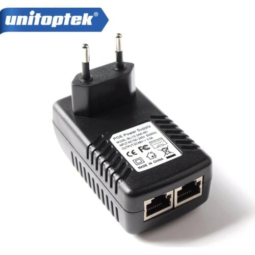 POE Injector 48V 0.5A POE Power Over Ethernet Adapter For IP Security Camera POE Pin 4/5(+), 7/8(-) EU/US/UK/AU Plug Available
