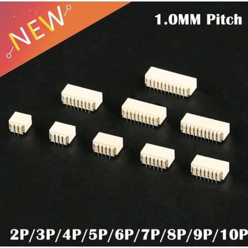 20Pcs/lot SH 1.0 mm Spacing Connector 2P/3P/4P/5P/6P/7P/8P/9P/10P/11P/12P vertical SMD Connector 1.0mm pitch patch plug