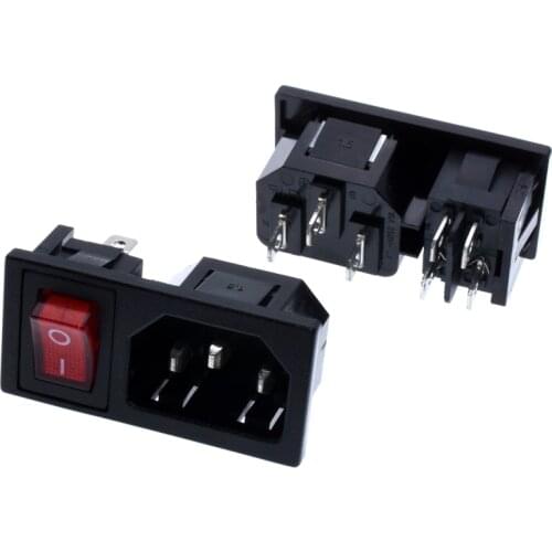 IEC 320 C14 AC Power Socket Electric plug power cord inlet Power Receptacle With ON OFF Rocker Switch CCC CE