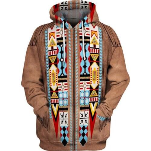 Native Tribe Wolf 3D Zip Hoodies Tee Men Women New Fashion Hooded winter Long Sleeve streetwear Pullover Style-aj1
