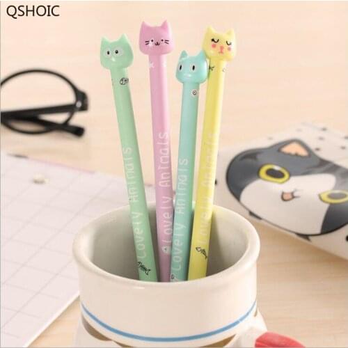 60pcs/lot Cute 3D Cat 0.5mm Black Ink Gel Pen/kawaii Signature Pen/Funny Students' Gift/office School Stationery Supplies G149