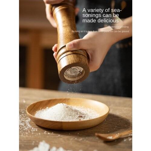 Wooden Pepper Grinder Manual Household Ground Black Pepper Pepper Stainless Steel Core Mill