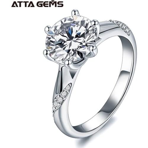 925 Sterling Silver Ring 1ct 2ct 3ct Classic Style Moissanite Diamond Ring Wedding Party Anniversary Ring For Women Fine Jewelry