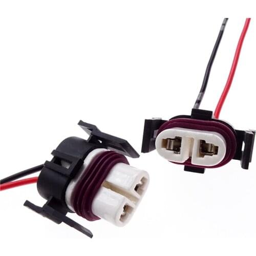 1 Pair H8 H9 H11 Ceramic Female Socket Wiring Harness Adapter for Car Headlight Cable Plug Auto Female Plug Wire Connector Parts