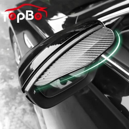 2 Pcs Foldable Auto Car Side Rear Rain Eyebrow View Mirror Protector Visor Carbon Fiber Look Sun Shade Snow Shield Cover Parts