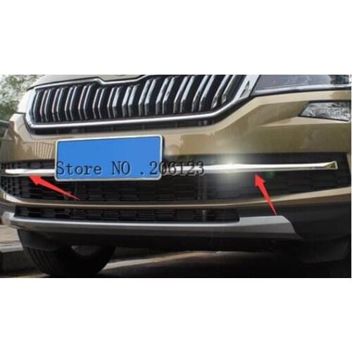 2pcs For Skoda Kodiaq 2017 2018 ABS plastic chrome plated front head grille racing grill accessories sticker trim 2018