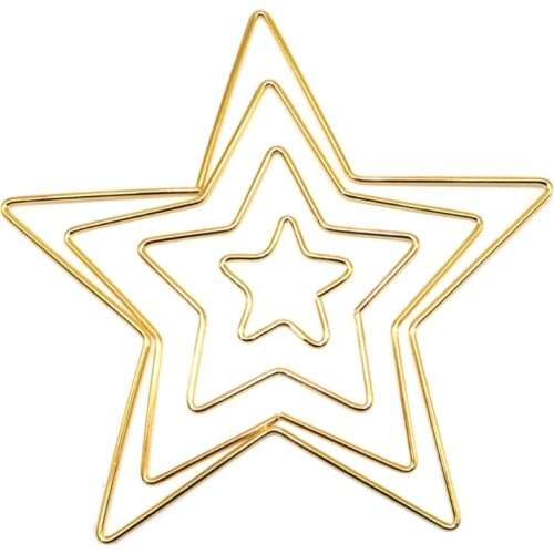 4 Pcs/Set Stars Moon Love Heart Metal Craft Hoops Macrame Dream Catcher Rings