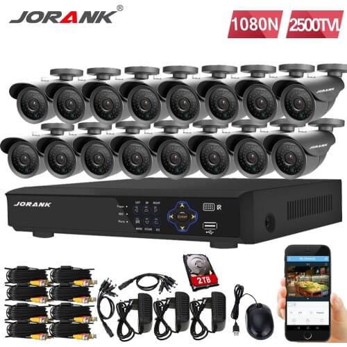 AHD16CH AHD 1080N CCTV DVR Kit HDMI 1080PSONY 2500TVL 36pcs Lens IR outdoor Weatherproof indoor night vision IP Cameras Security