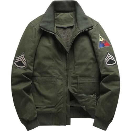 Fashion Retro Military Jackets man Clothing Winter Mens Bomber Jacket Casual Male Outdoor Stand Collar Fleece Warm Coats