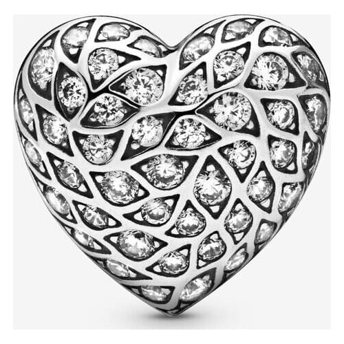 Genuine 925 Sterling Silver Sparkling Pattern Heart Single Stud Earrings for Women Wedding Ear ring Jewelry Brincos Bijoux 2020
