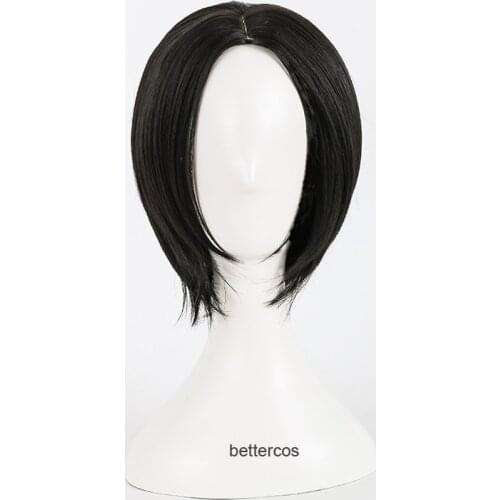 NANA Oosaki Nana Cosplay Wigs Black Short Straight Central Parting Hairstyles Heat Resistant Synthetic Hair Wig + Wig Cap