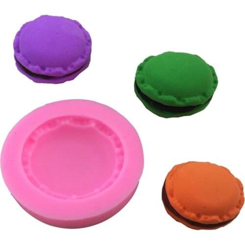 Half Macaron Flexible Push Mold Cake Decorating Miniature Food Candy Mold Round Cookie Biscuit Tools