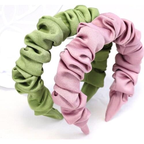 12pcs Hot sale Ladies Headbands Hair Accessories Folds Hairbands Acetate Silk Headband for Women and Girls