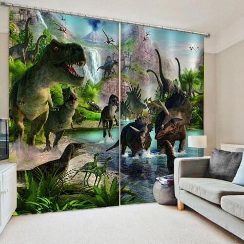 Luxury Blackout 3D Window Curtains For Living Room Morden animal curtains Decoration curtains
