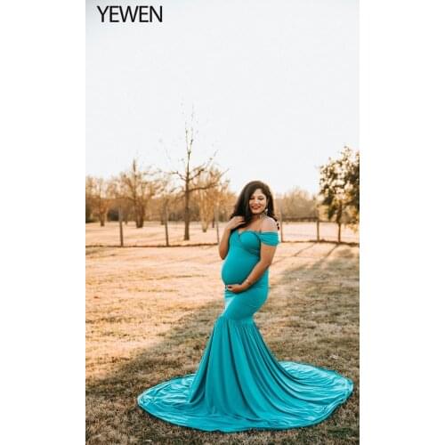 Off The Shoulder Maternity Dress Photo Shoot Photo Props Maternity Photography Woman Gowns Costume Baby Shower Dress