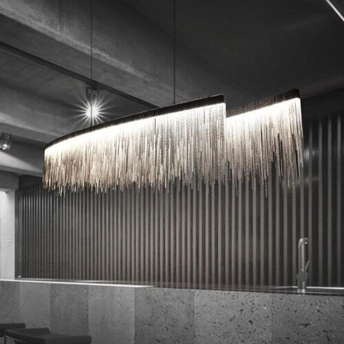 Led Aluminum chain pendant light individuality brief living room lamps L150cm