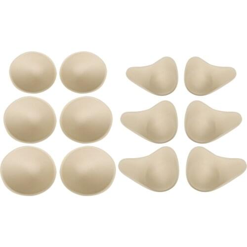 1 Pair Womens Push Up Bra Pads Round/Triangle Shaped Thick Sponge Breast Contour Cushion Removable Inserts Boobs Enhancer Lifter