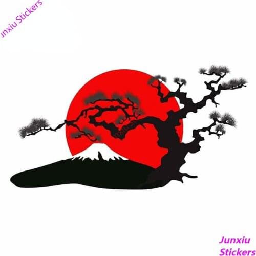 Japanese Landscape Silhouette Comic Decal Creative Car Stickers Suitable for GTR SX VAN Bumper Truck Yacht Fine Decal KK13x13cm