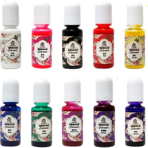 10Pcs 10g Practical Epoxy UV Resin Coloring Dye Colorant Resin Pigment DIY Crafts Art Sets 10 Colors