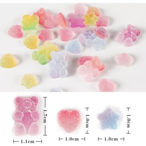 12Pcs Soft Sugar Kawaii Jelly Bear 3D Nails Accessories For Manicure Designs Gel Polish Ornaments Nail Art Decorations RK140159