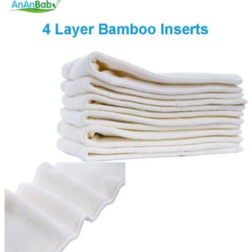 20pcs Baby Diaper Insert Natural 4 Layer Bamboo Diaper Inserts For Baby Cloth Nappy Baby Bamboo Insert