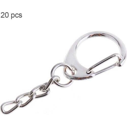 20pcs Small D Buckle Classic Nickle 4 Knot Chain Small Jewelry Key Ring Chain