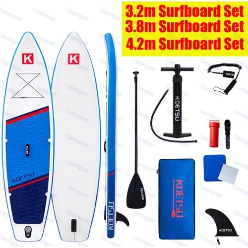 3.2m 3.8m 4.2m 2 Layer Inflatable Surfboard Set Stand Up Paddle Board Surfing Kits AQUA MARINA Water Sport Sup Board Dinghy Raft