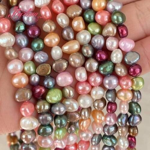 5-6mm Freshwater Pearl Freeform Baroque Loose Natural Stone Beads For Jewelry Making DIY Gift Bracelets Necklace Strand 14.5"