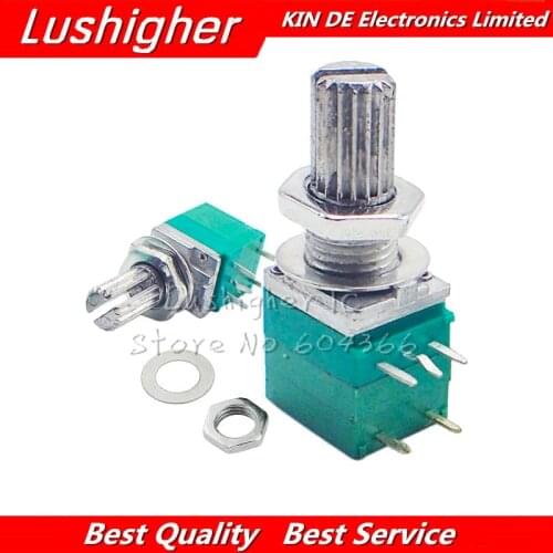 5pcs RV097NS 50K 5pin Shaft 15mm Single Linked Potentiometer B50K With A Switch Audio Power Amplifier Sealing Potentiometer