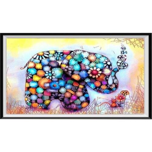 5D diamond painting DIY animal color elephant diamond embroidery mosaic handmade cross stitch home decoration kit new year gift