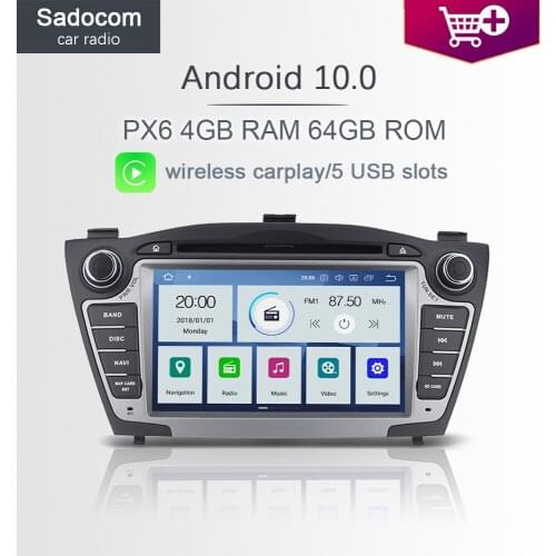 7" PX6 2 din Android 10.0 Car DVD player 6 Core 64GB ROM 4GB RAM DSP car radio autoradio For Hyundai IX35 2010 2011 2012 2013