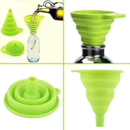 ANGRLY 5p Silicone Gel Foldable Collapsible Style Funnel Hopper Kitchen cake tools Cookie tool kitchen accessories silicone mold