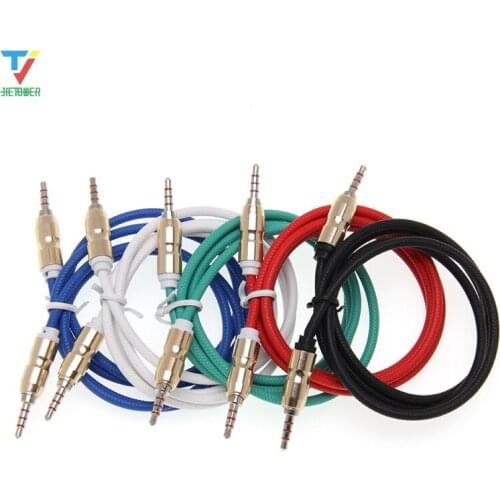 Audio Cable Jack 3.5 Mm Male To Male Bullet Head Audio Aux Cable for IPhone Car Headphone Speaker 4 Wire Line Aux Cord 300PCS